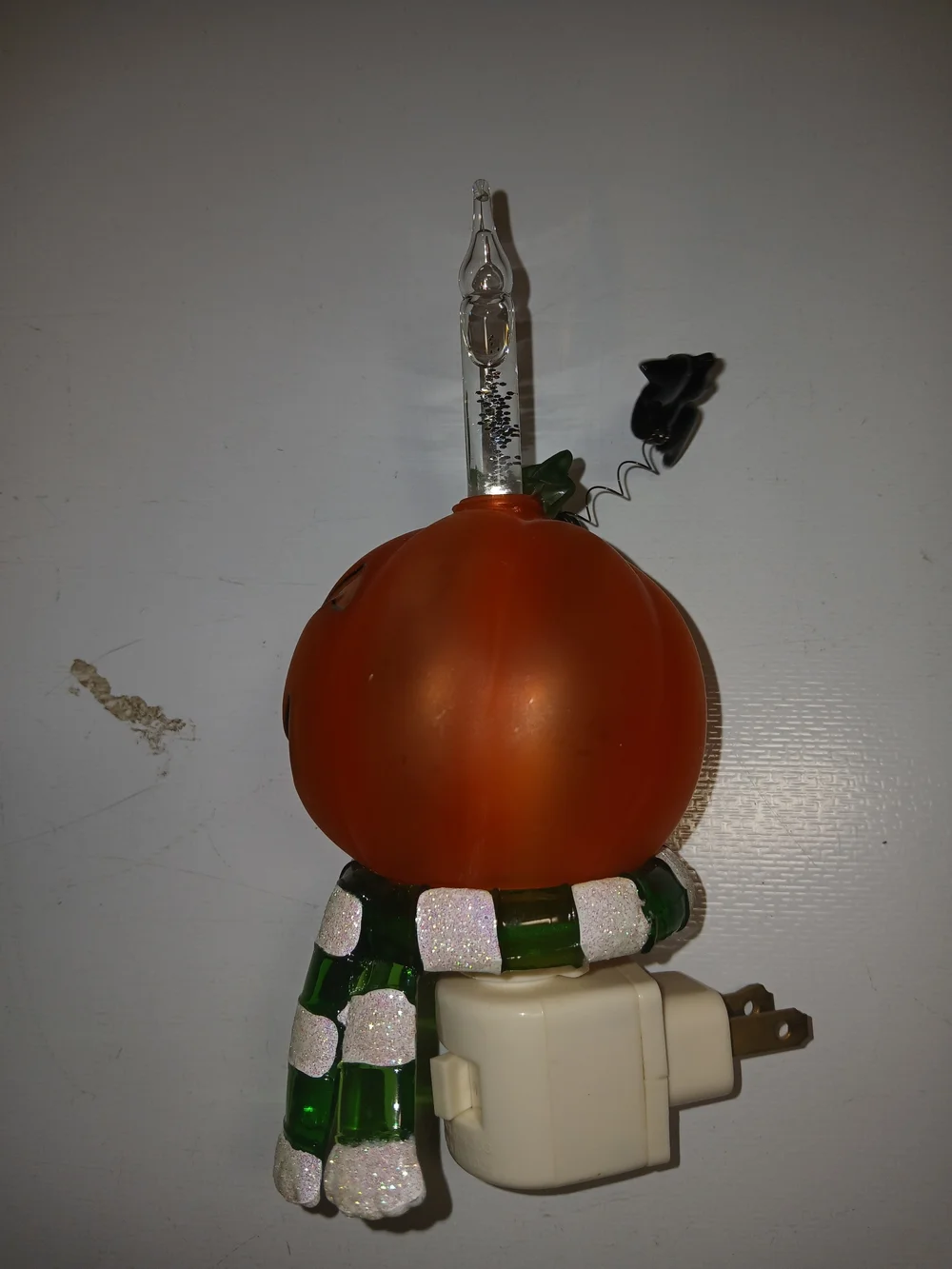 Halloween Pumpkin Plug-In Night Light with Green Scarf - Unknown Brand